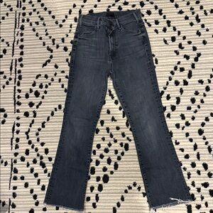 MOTHER Hustler Ankle Fray Dark Gray/faded black Jeans